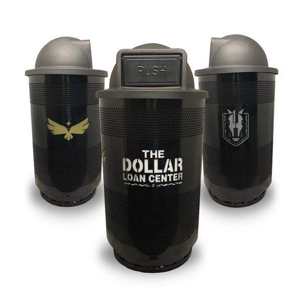 The Dollar Loan Center Custom Trash Receptacles Multi-Logo Cans