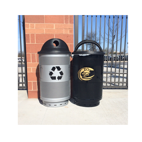 Witt Custom Charlotte Knights Silver and Black Standard Series Branded Trash Cans