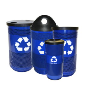 Witt Custom Blue Standard Series Custom Recycling Receptacles Transparent