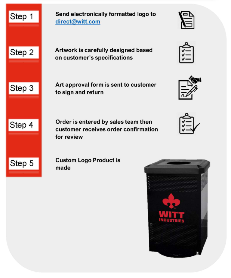 Witt Custom Outdoor Benches 5 Step Logo Customization Process Instructions