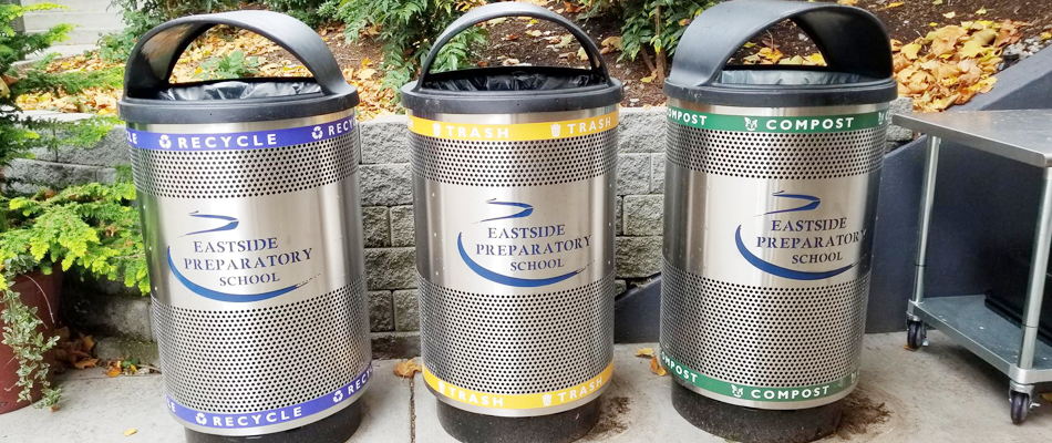 Witt Custom Logo Outdoors Eastside Preparatory School Stainless Steel Custom Recycling Bins