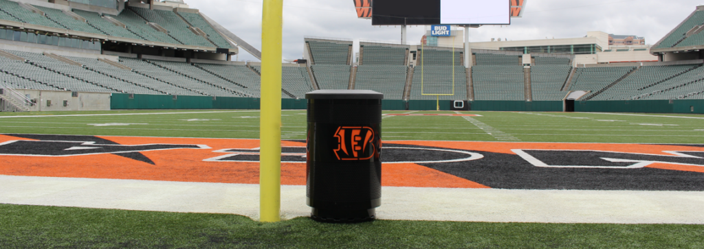 Witt Custom Trash Can in Stadium