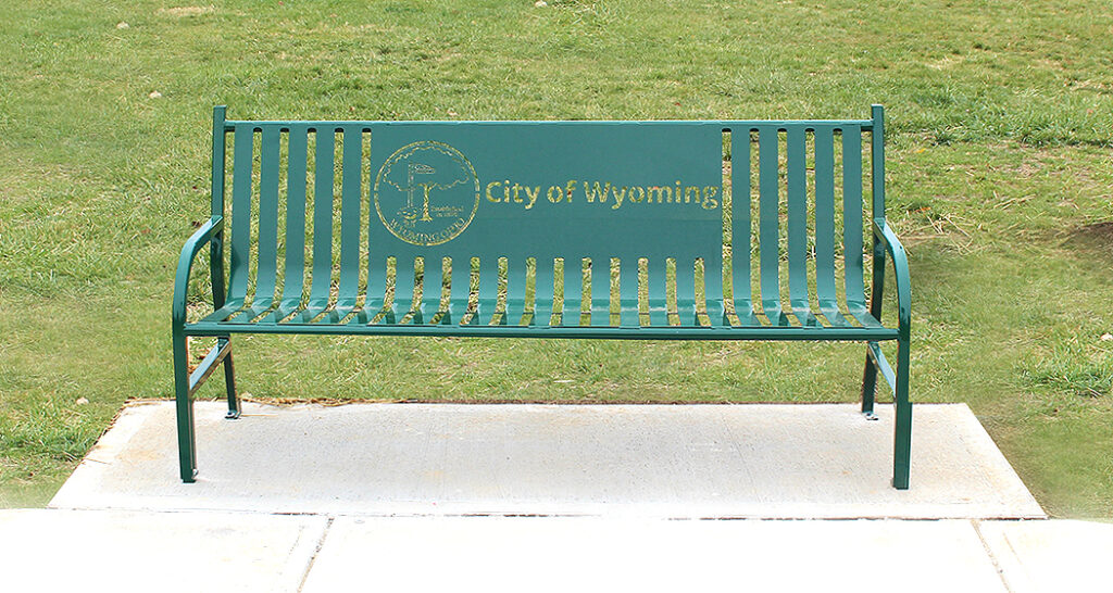 Custom Logo Bench in Park