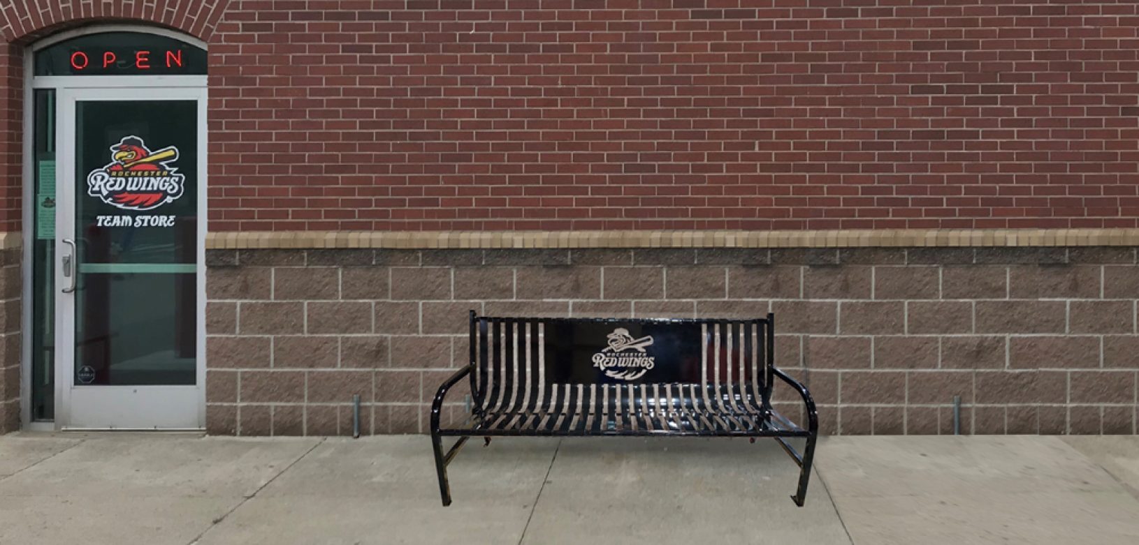 Witt Custom Red Wings Black Custom Outdoor Benches Witt Custom Red Wings Black Custom Outdoor Benches